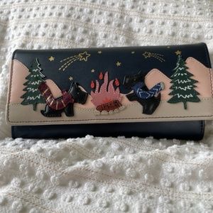 Radley London LARGE FLAPOVER MATINEE WALLET NEW w/o TAGS WINTER SCENE RADLEY DOG